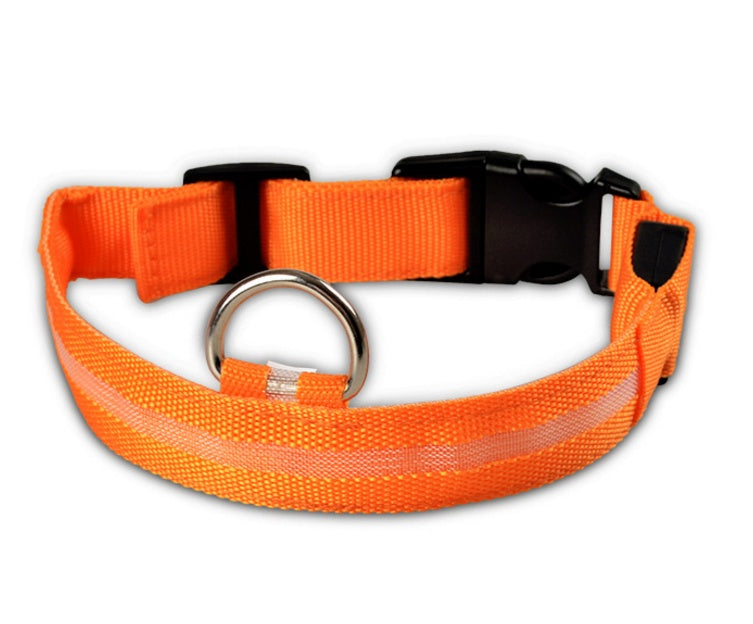 LED Luminous Dog Collar | Nylon Night Safety Flashing Collar XS–XL