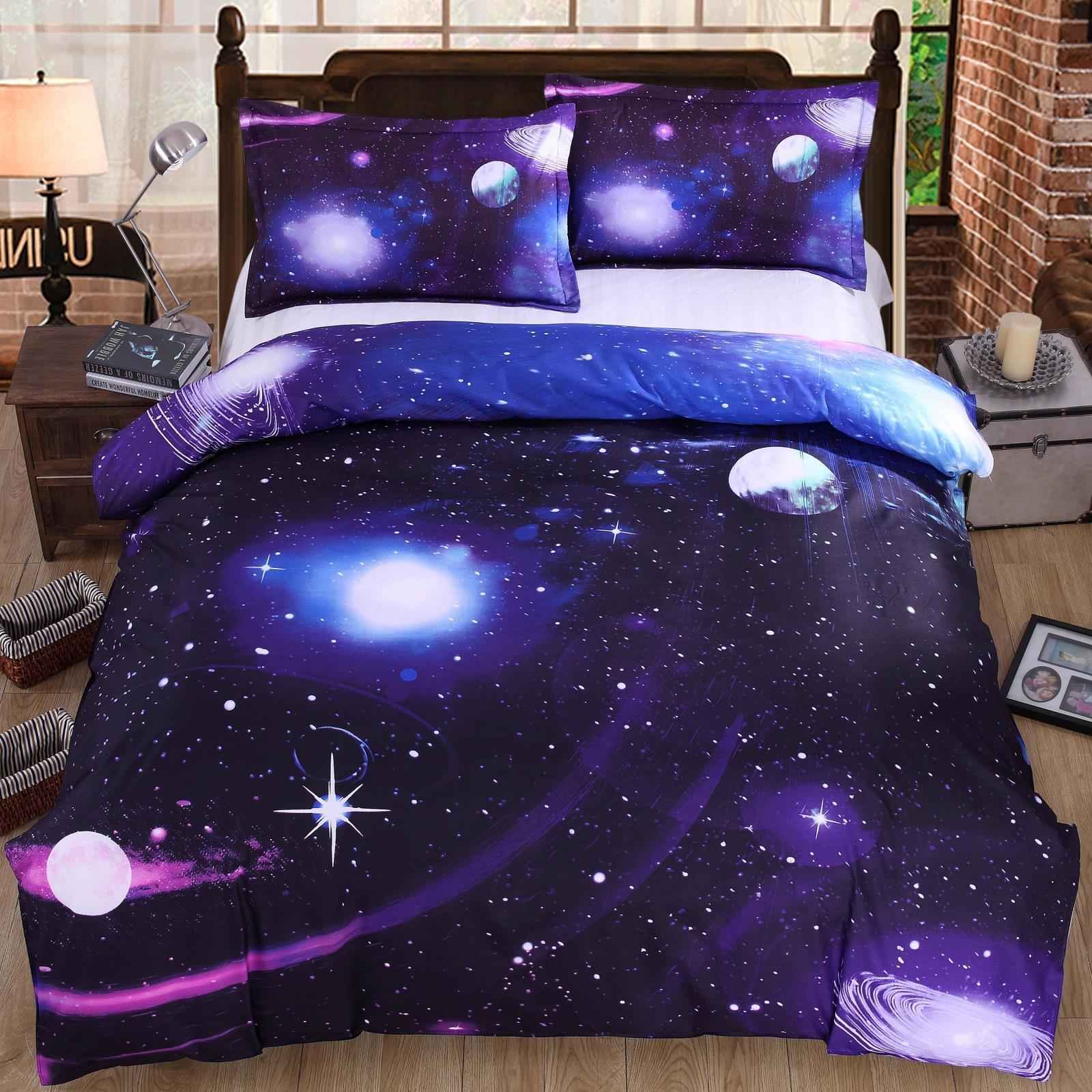 Starry Sky Print Bedding Set – Cotton Blend 3-Piece Duvet Cover Set