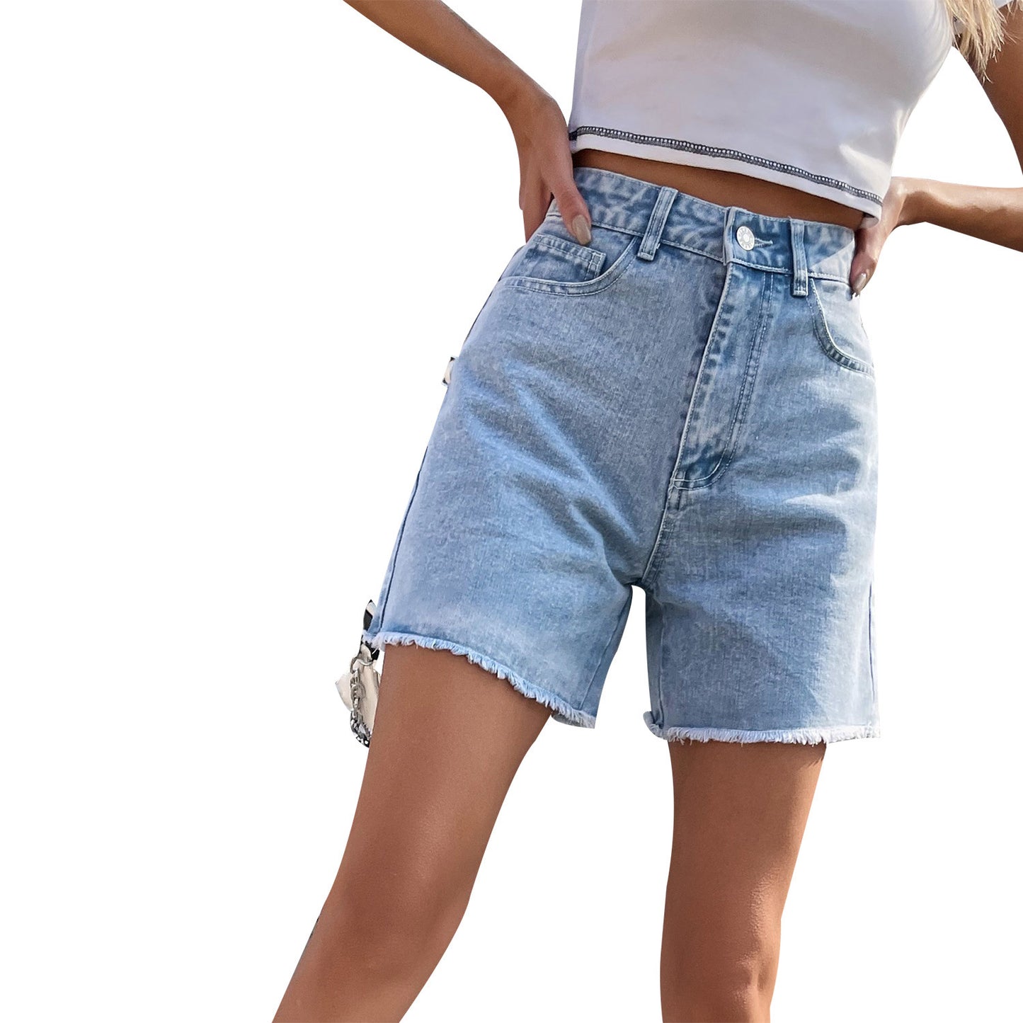 Women's High-Waist Loose Denim Shorts | Straight Leg | 12 Colours