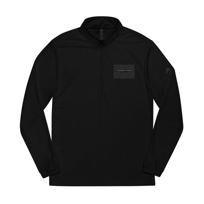 Adidas Embroidered Quarter-Zip Pullover | White Athletic Top