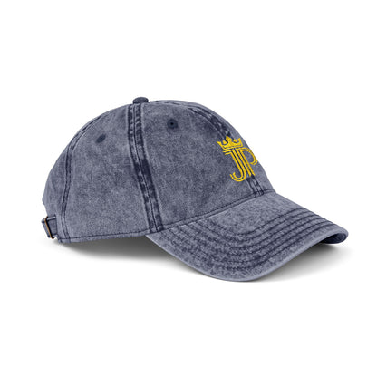 Vintage Embroidered Crown Monogram Cap | Washed Cotton Twill