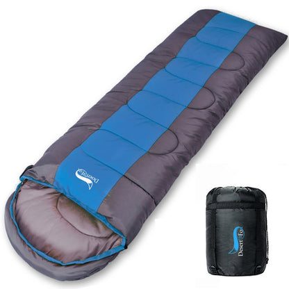 4-Season Camping Sleeping Bag – 210T Polyester Cotton Fill 1kg-1.8kg Green, Blue & Orange