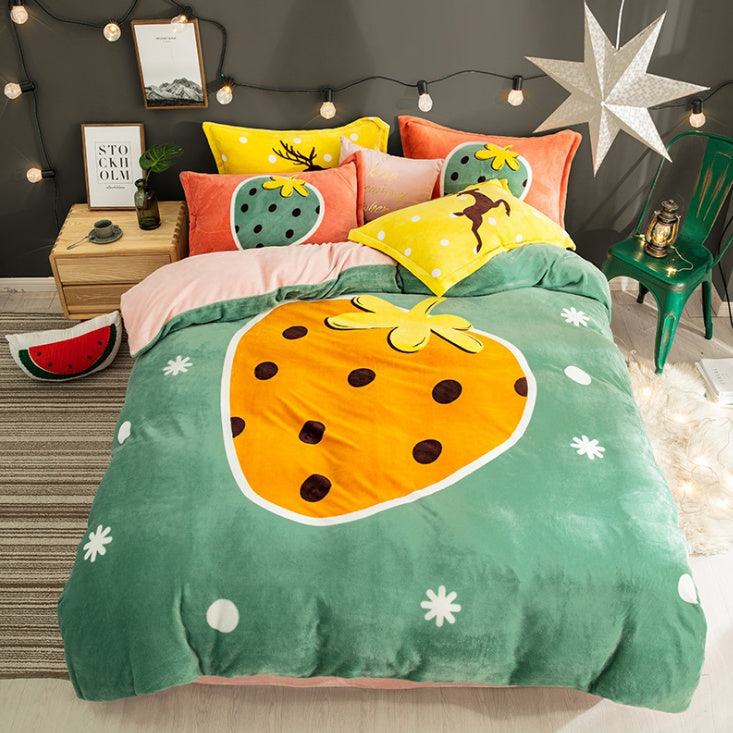 French Velvet Flannel Bedding Set | 4 Piece | 19 Prints