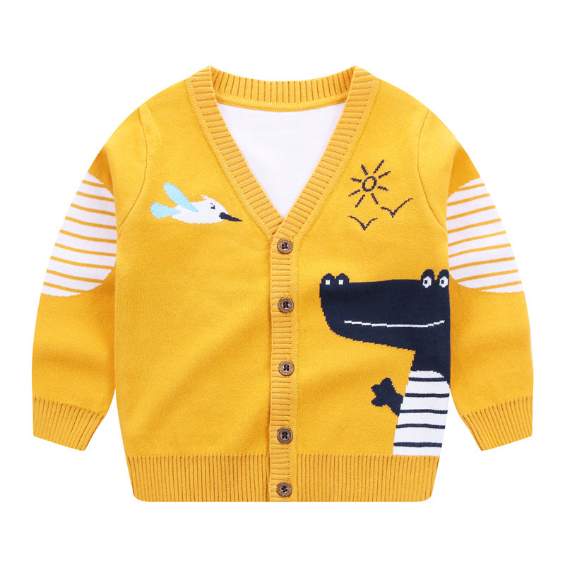 Boys Cotton Blend Cardigan Sweater