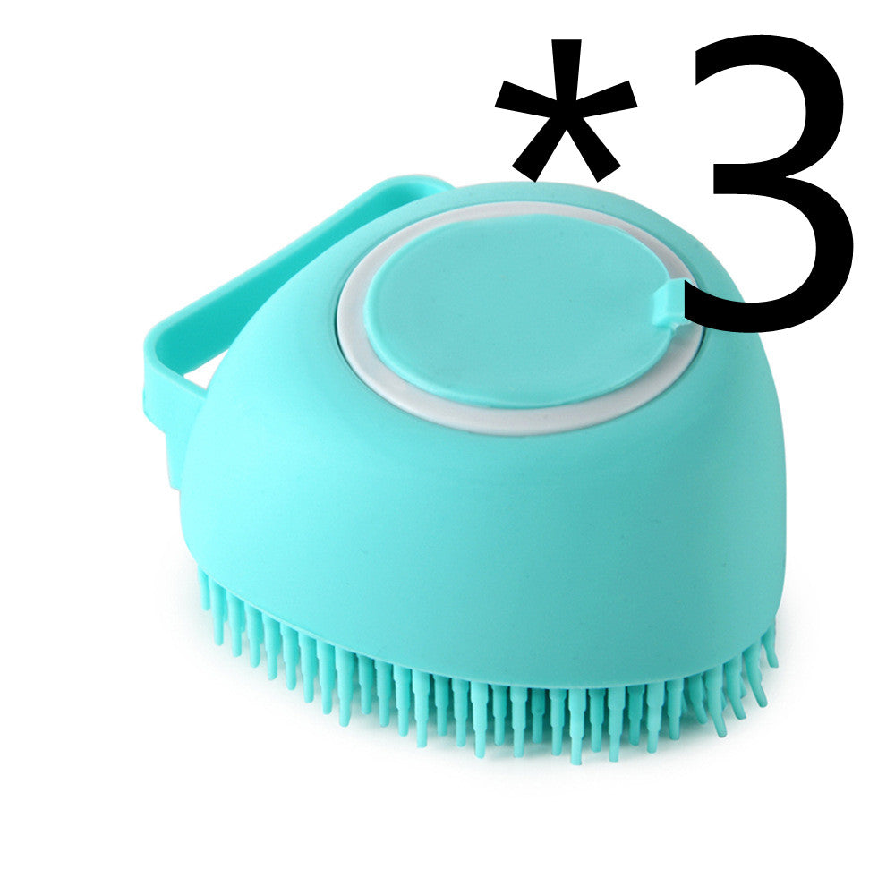 Silicone Pet Bath Massage Brush with Shampoo Dispenser | Dogs & Cats | JParker