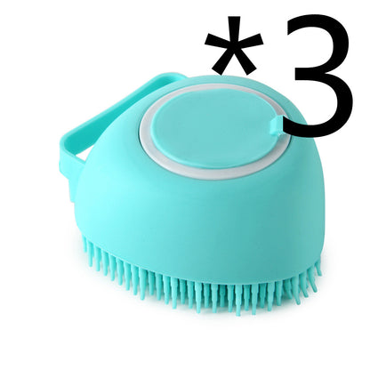 Silicone Pet Bath Massage Brush with Shampoo Dispenser | Dogs & Cats | JParker