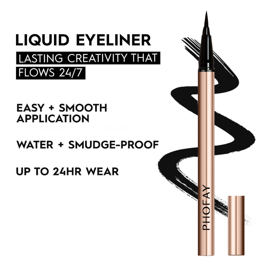 Waterproof Liquid Eyeliner Black | Long-Lasting Precision Liner