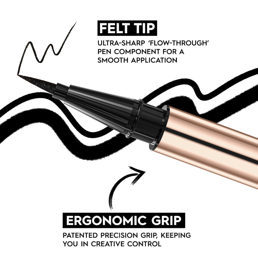 Waterproof Liquid Eyeliner Black | Long-Lasting Precision Liner