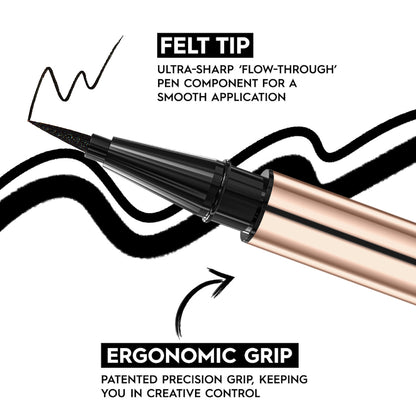 Waterproof Liquid Eyeliner Black | Long-Lasting Precision Liner