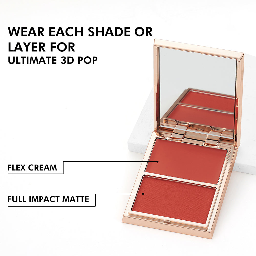 Cream & Powder Blush Duo - Buildable Natural Finish