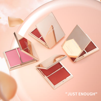 Cream & Powder Blush Duo - Buildable Natural Finish