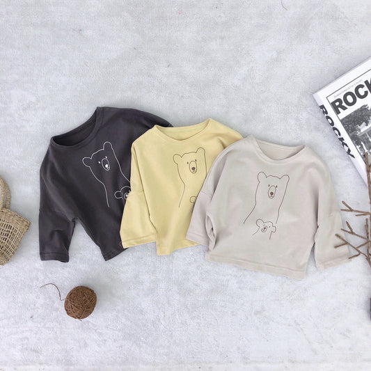 Children's Bear Print Jacket | Soft Casual Kids Coat