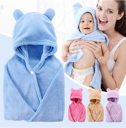 Baby Hooded Bath Towel | Soft Multifunctional Baby Wrap 65x110cm
