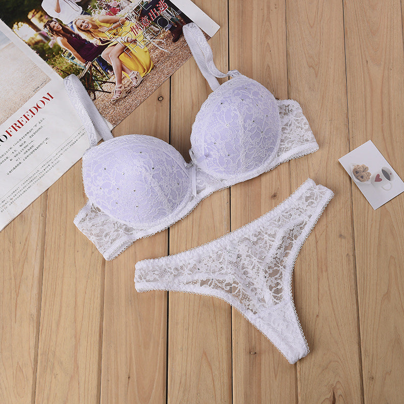 Women's Lace Thong Bra Set | Moulded Cup Sexy Lingerie