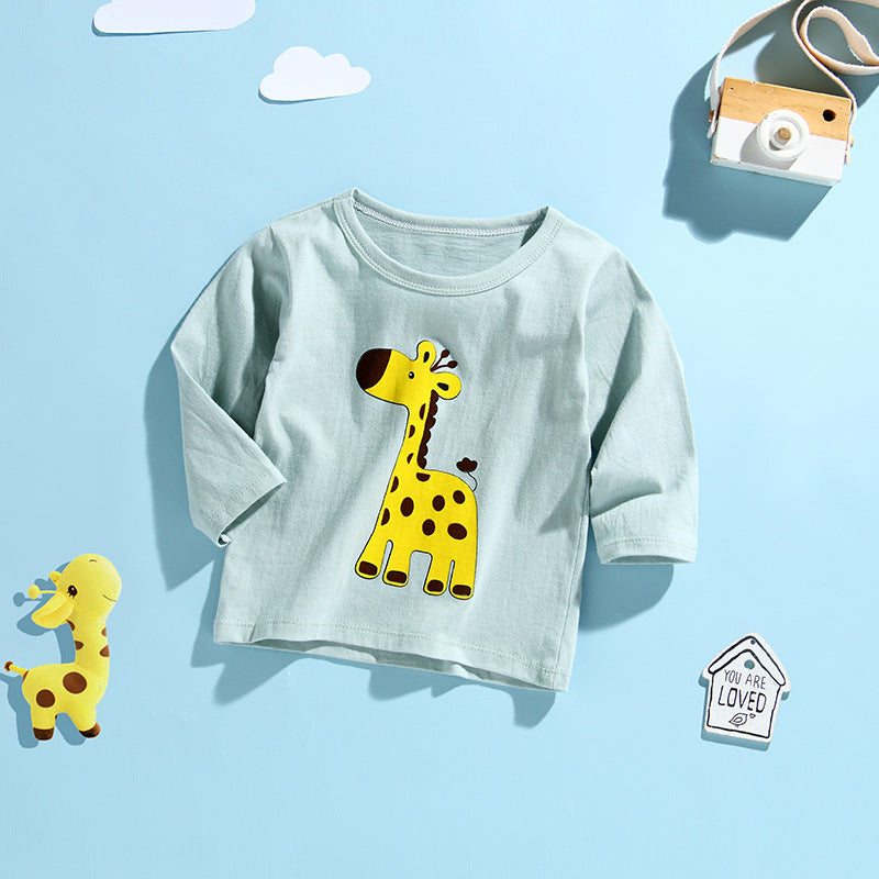 Kids Animal Print Long Sleeve Cotton T-Shirt – 13 Designs