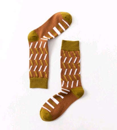 Men’s Novelty Jacquard Cotton Socks 10 Patterns Fireworks Christmas Tree