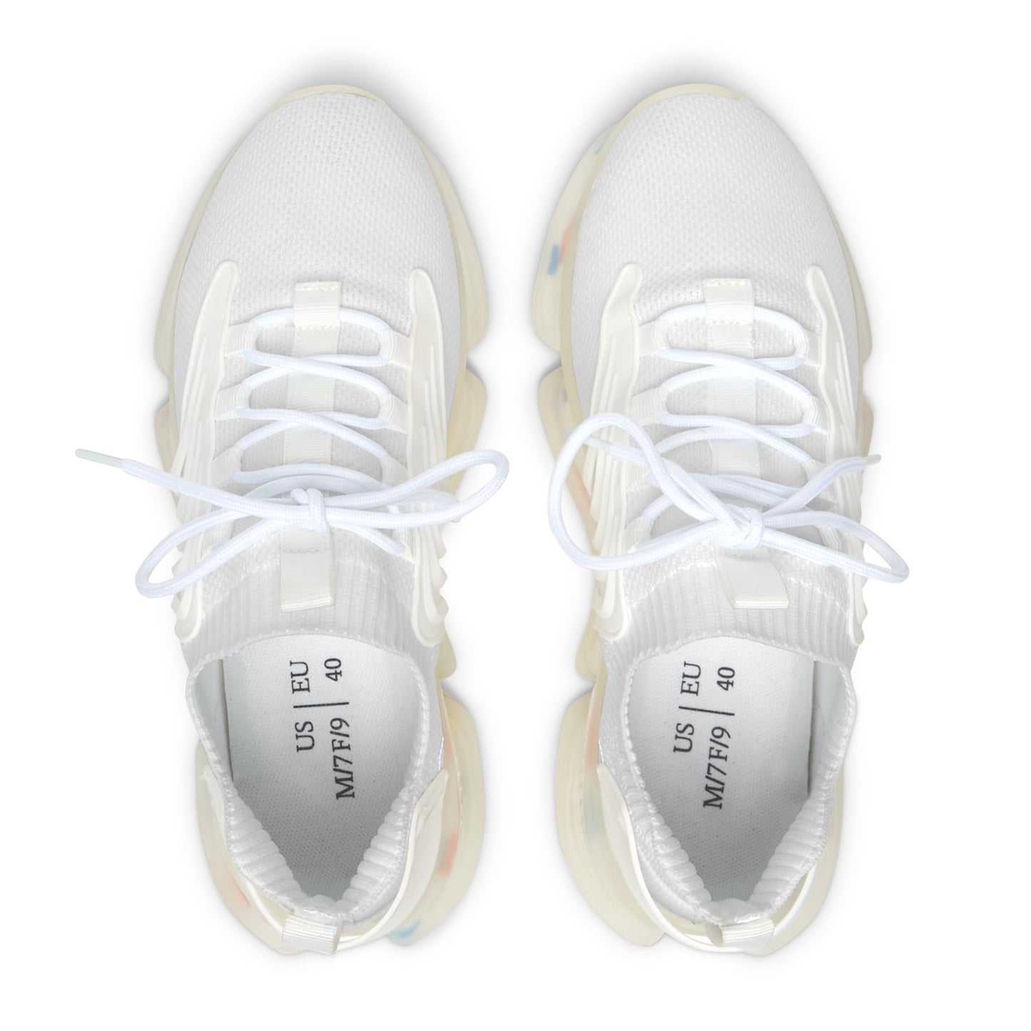 White sneakers with laces on a white background