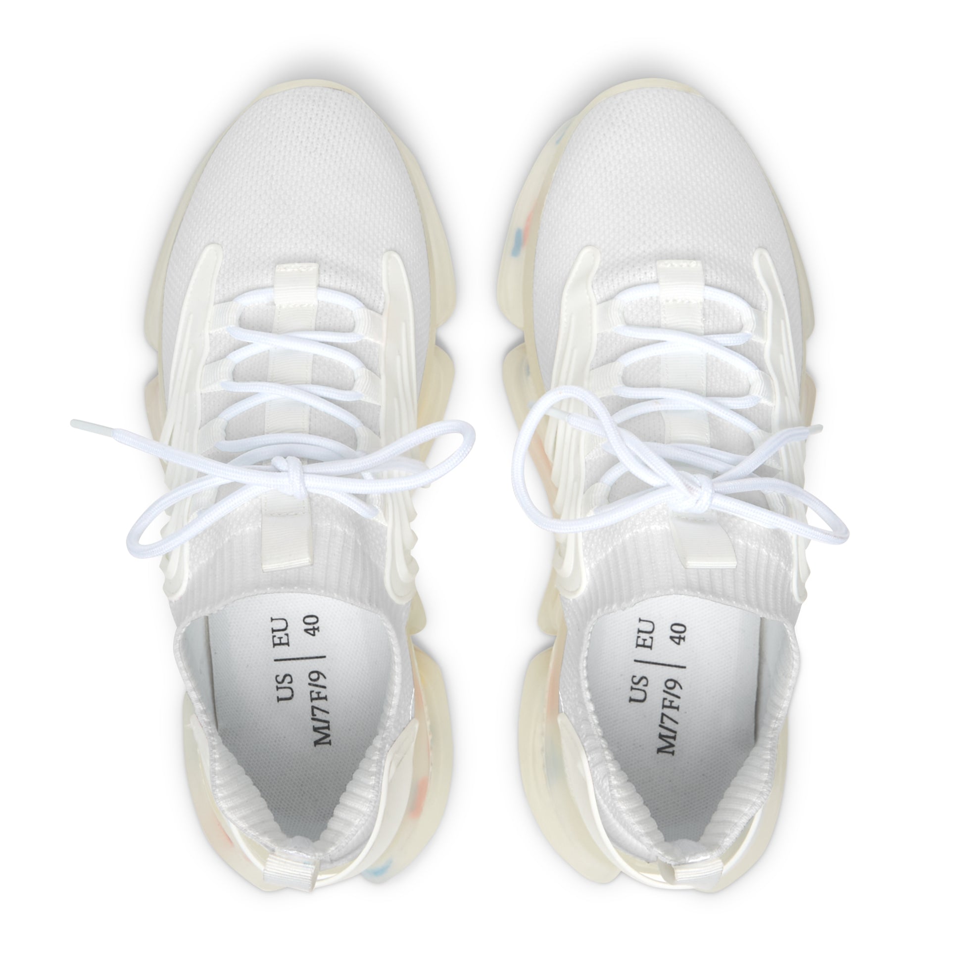 White sneakers with laces on a white background
