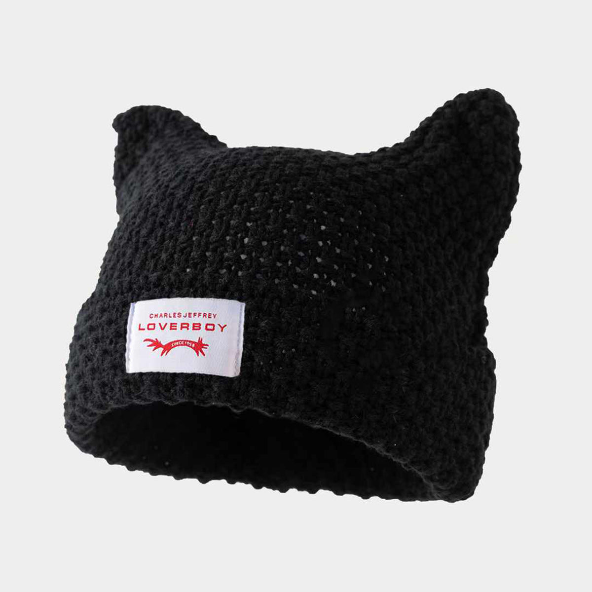 Women's Knitted Cat Ear Beanie | Striped Acrylic Winter Hat – 6 Colours