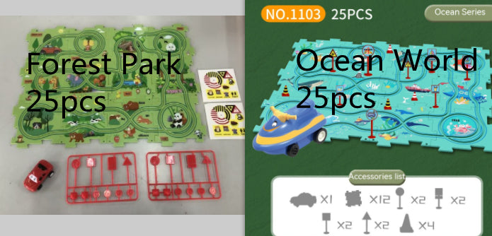 DIY Electric Puzzle Rail Car Track Set — Educational Toy for Kids
