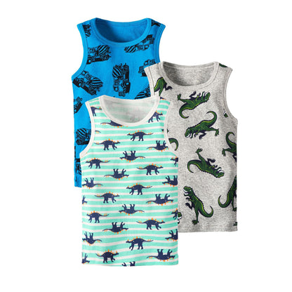 Children's Cartoon Print Knitted Vest | Sleeveless Cotton Top Ages 3–8