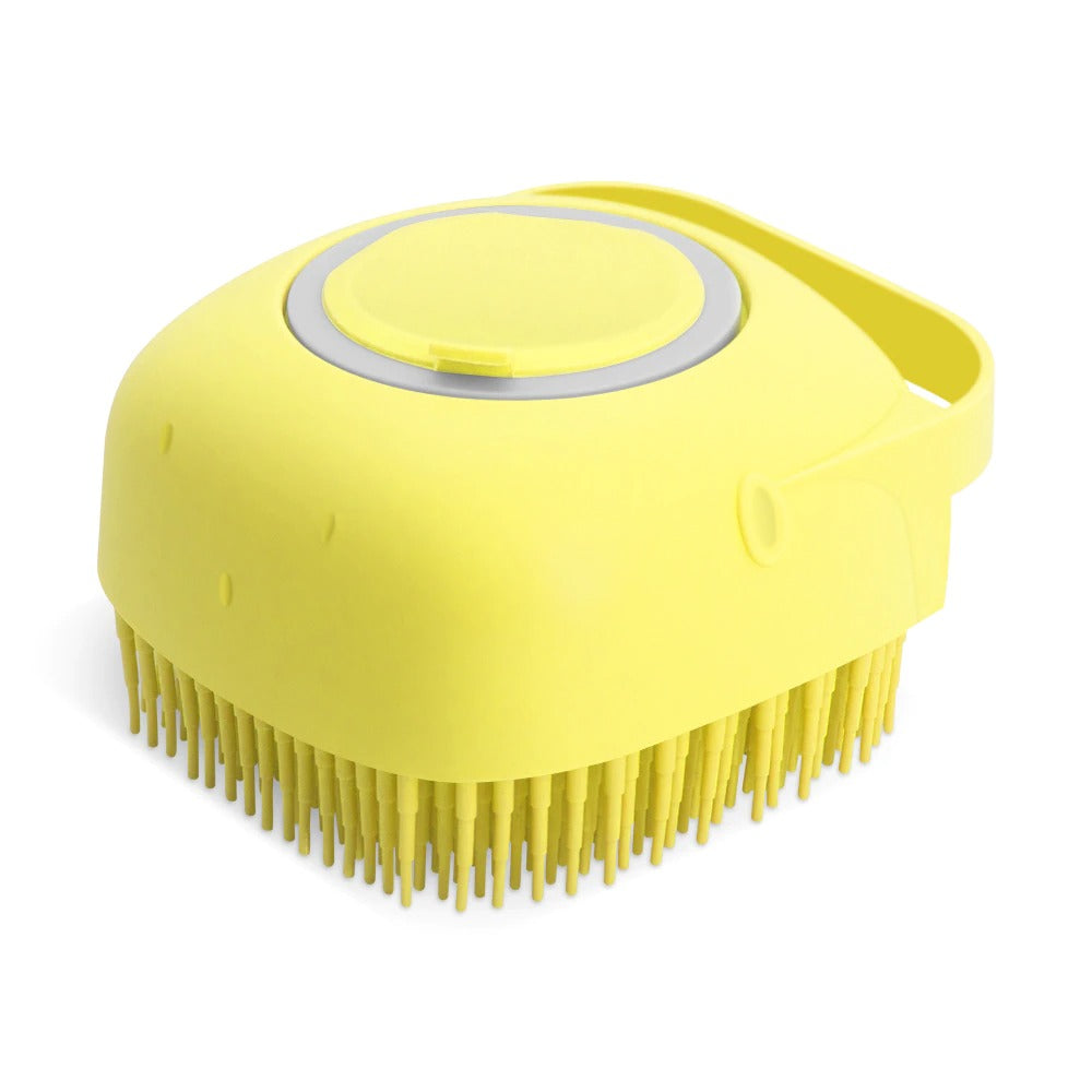2-in-1 Pet Shampoo Dispenser & Massage Brush | Dog & Cat Bath Scrubber