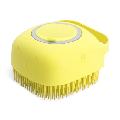 2-in-1 Pet Shampoo Dispenser & Massage Brush | Dog & Cat Bath Scrubber