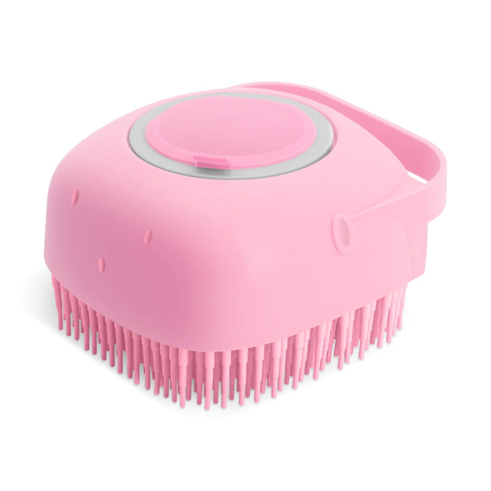 2-in-1 Pet Shampoo Dispenser & Massage Brush | Dog & Cat Bath Scrubber