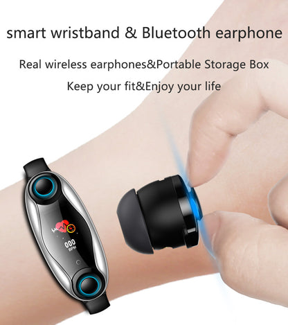 2-in-1 Bluetooth Headset Smartwatch Bracelet – Step Counter & Calls