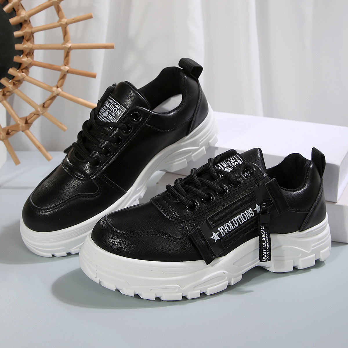 Women's Flat Casual Round Toe Shoes | PU Leather Slip-On