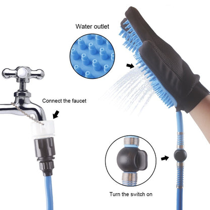 2-in-1 Pet Shower Sprayer & Massage Glove | Handheld Dog Bath Tool