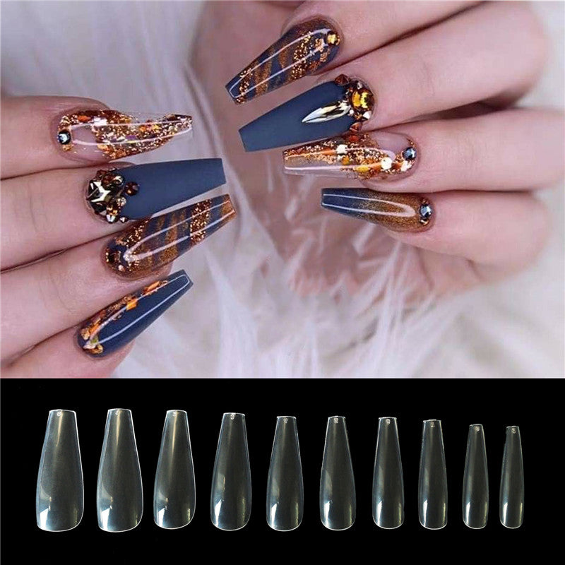 500-Piece Ballet False Nails – ABS Coffin Tips | Clear & Natural
