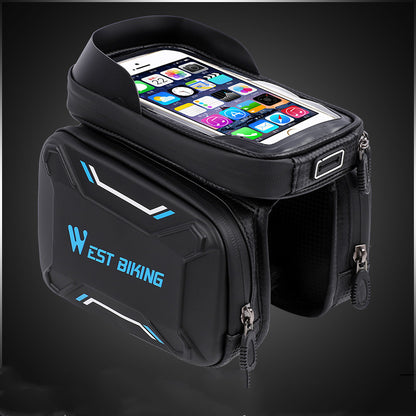 Waterproof Bike Front Handlebar Bag – Hard Shell Touch Screen Phone Holder