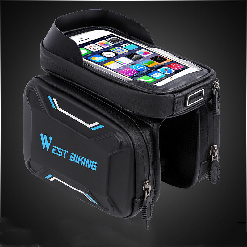 Waterproof Bike Front Handlebar Bag – Hard Shell Touch Screen Phone Holder