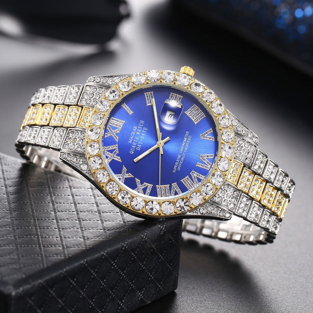 Roman Numeral Quartz Watch | Steel Band Men's Fashion Watch