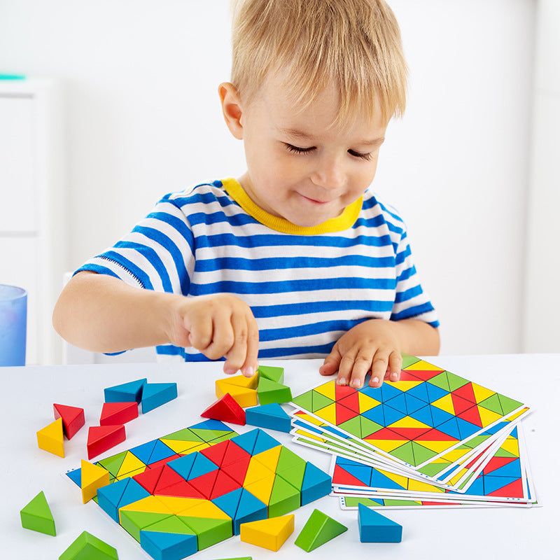 Wisdom Triangle Wooden Building Block Puzzle - Beech Wood Logic Toy