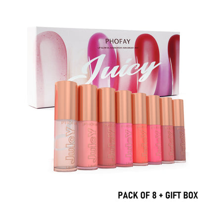 Juicy Lip Oil Set 8 Shades | Ultra-Moisturising Lip Gloss
