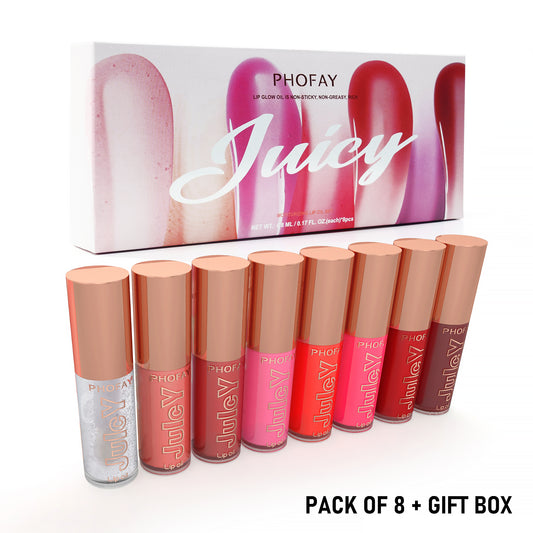 Juicy Lip Oil Set 8 Shades | Ultra-Moisturising Lip Gloss