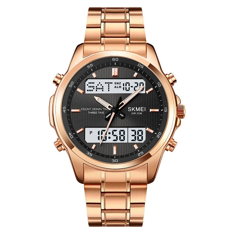 Men’s Dual Display Sport Watch – 53mm, Japanese Movement, Stopwatch & Alarm