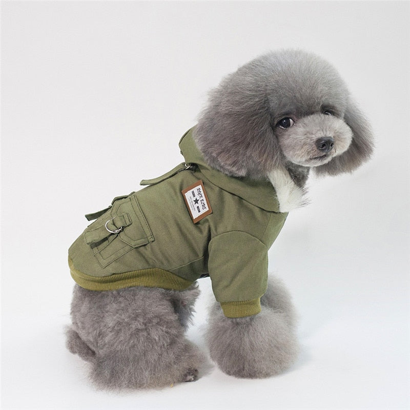 Small Dog Hoodie Coat | Warm Cotton Overalls | 3 Colours