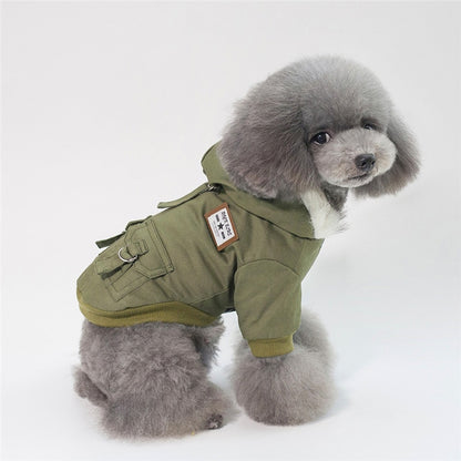 Small Dog Hoodie Coat | Warm Cotton Overalls | 3 Colours