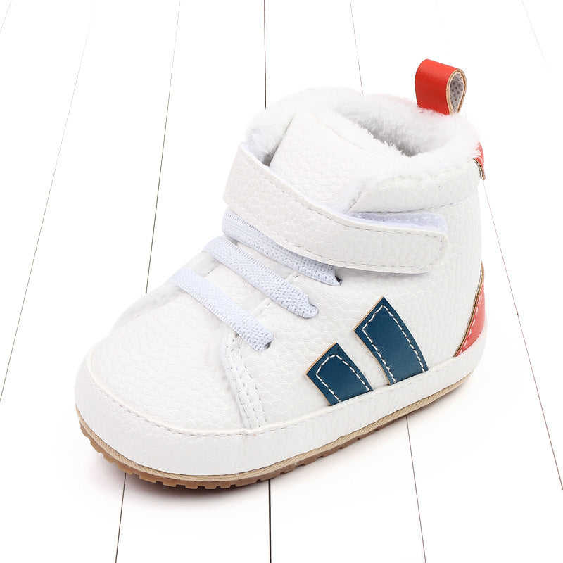 Baby High-Top Velcro Shoes | Unisex Soft Sole Infant Trainers 11-13cm