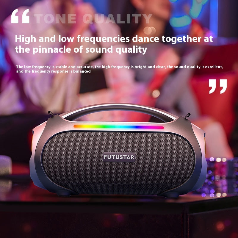 60W Portable Waterproof Bluetooth Speaker with LED Light
