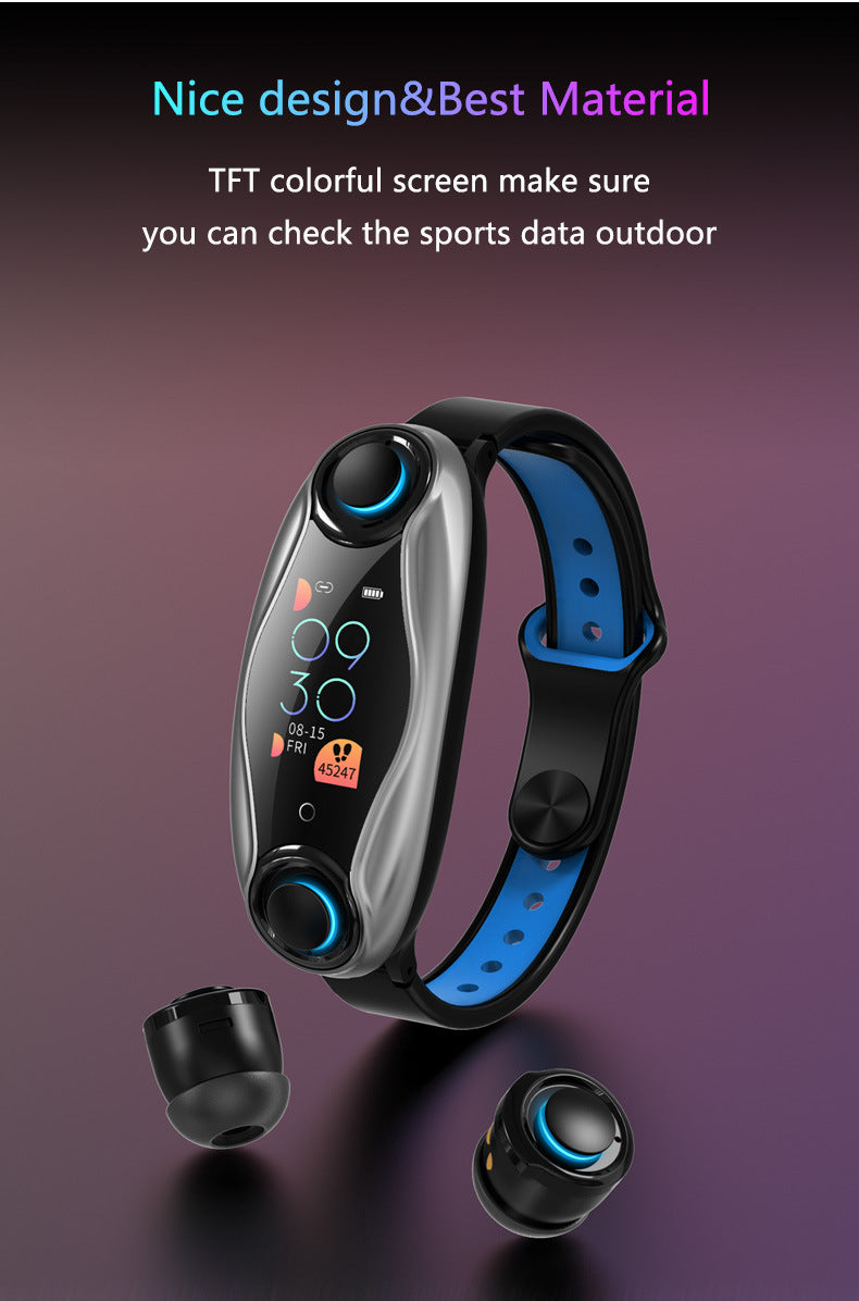 2-in-1 Bluetooth Headset Smartwatch Bracelet – Step Counter & Calls