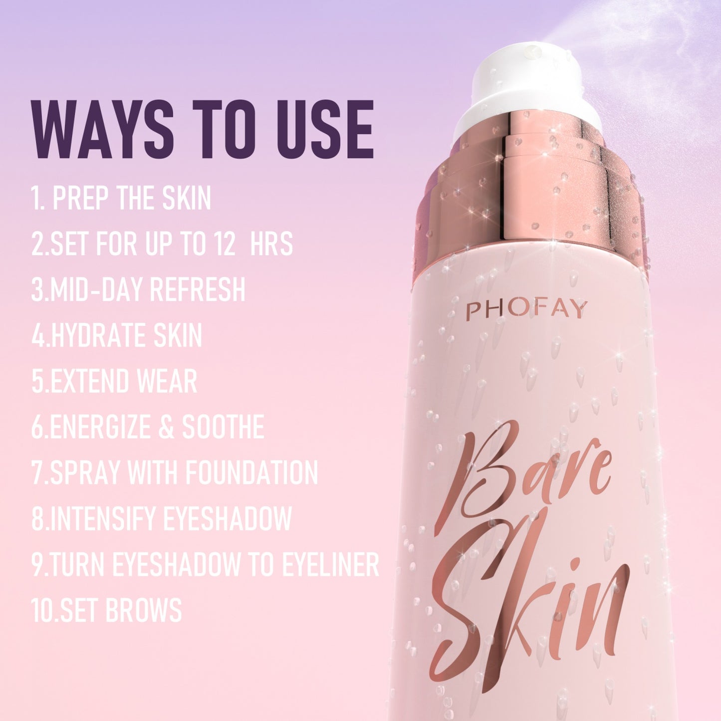 PHOFAY Moisturizing Makeup Setting Spray | 16Hr Wear