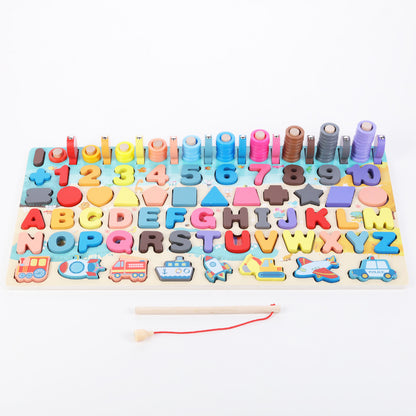 Montessori Wooden Math & Fishing Board Toy