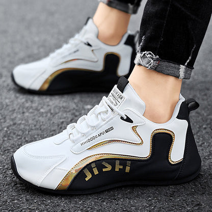 Men's Colourblock Low-Top Dad Trainers - Lace-Up Breathable Running Sneakers