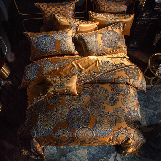 Luxury Jacquard Bedding Set | Yarn-Dyed Woven Design