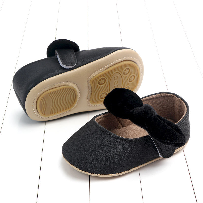 Girls' Bow Detail Baby Toddler Shoes - PU Velcro Flat Sole