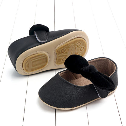 Girls' Bow Detail Baby Toddler Shoes - PU Velcro Flat Sole